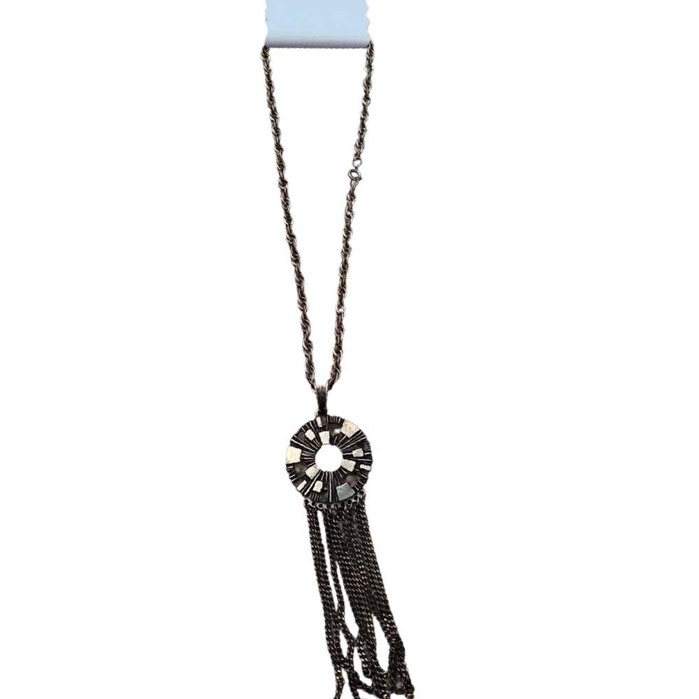 Large Medallion Bronze Tasdle Necklace